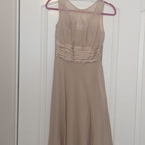 Anne Klein Size 2 Beige Silk Cocktail Dress